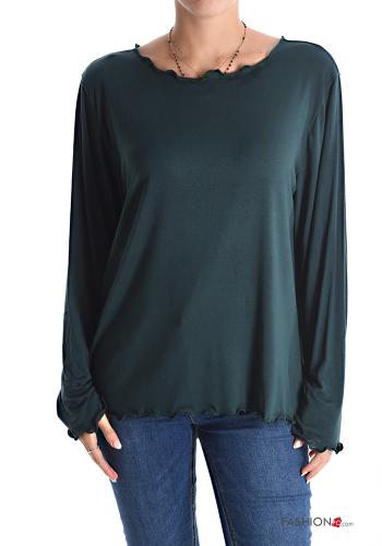  Casual Long sleeved top  Bottle green