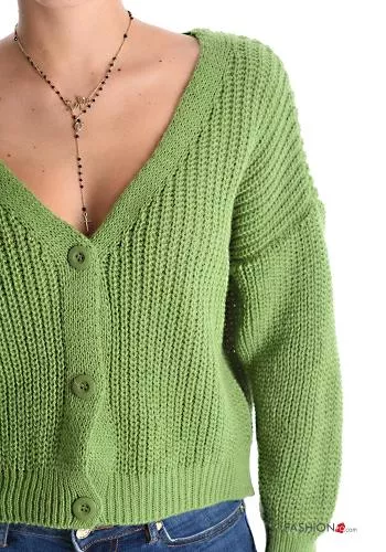  mini Cardigan with buttons with v-neck