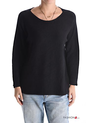  Sweater boat neckline Black
