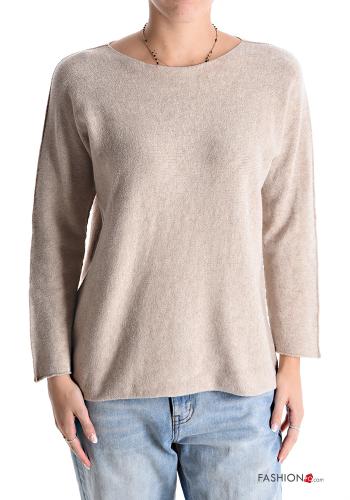  Sweater boat neckline Beige