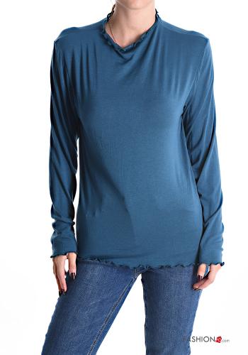  Casual Long sleeved top  Teal