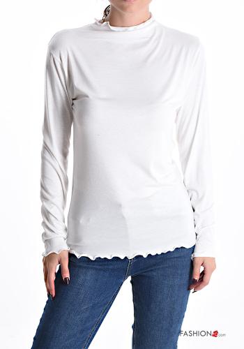  Casual Long sleeved top  White