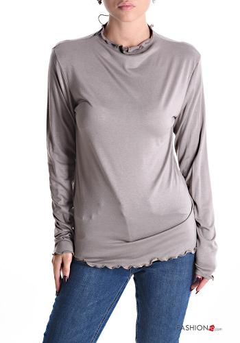  Casual Long sleeved top  Mud Brown