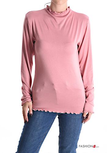  Casual Long sleeved top  Pink
