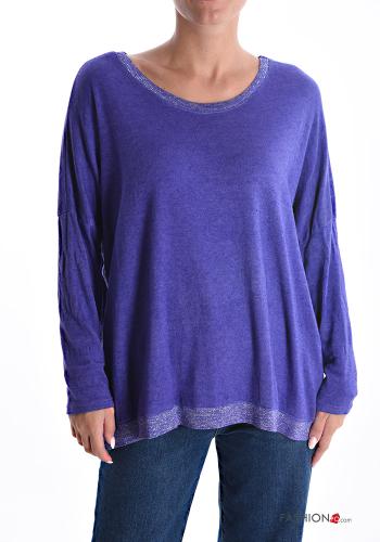  Camiseta de manga larga De lurex  Azul