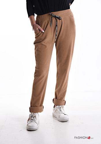  Joggers with drawstring with elastic with pockets Tar