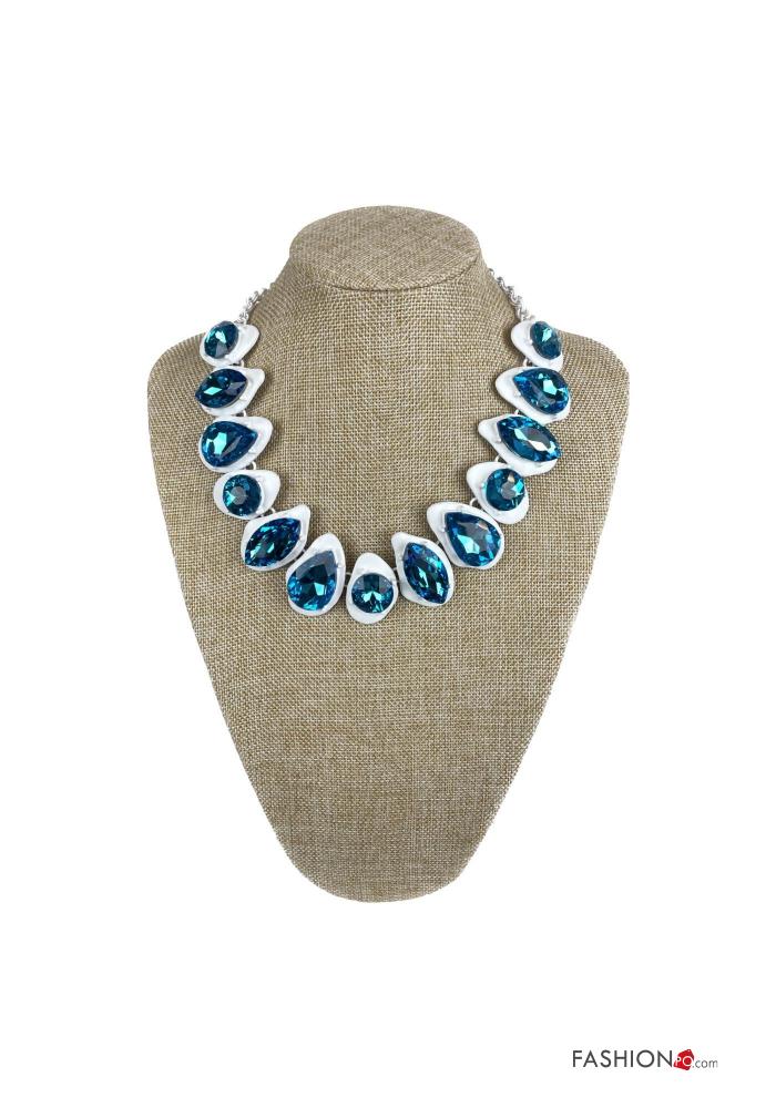 EVER FAITH Collana da donna con strass in argento con cristalli