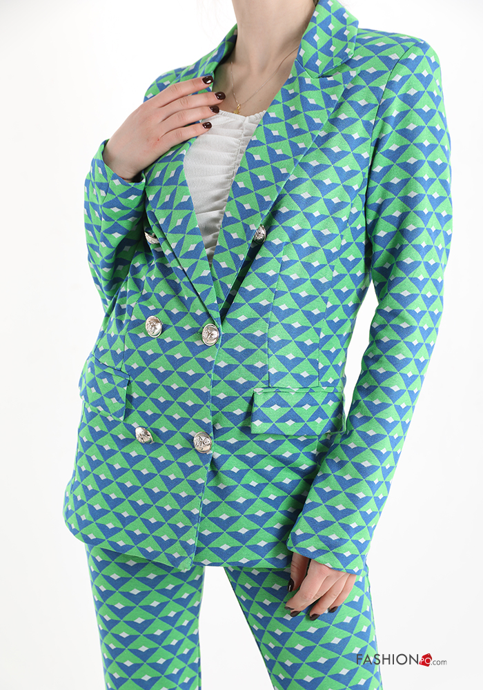 Geometric pattern Jacket with buttons | Coats & Jackets | P16220003239 | EN