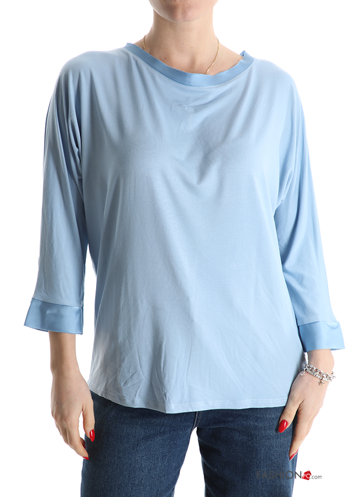 T-shirt Femme Violet/bluet Manches Longues — Taille Confortable, Matière Polyester, Occasion Très Bon état, Style Décontracté