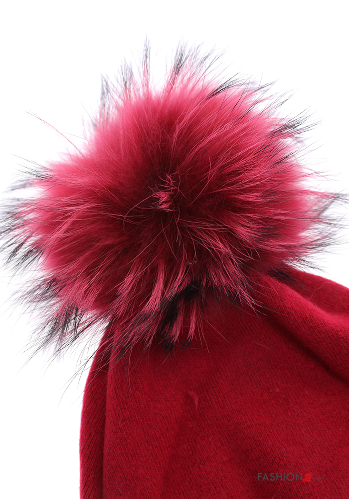 Berretto Unisex Con Pompon In Pelliccia Sintetica E Ricamo Whippet - Maglia Grossa Super Morbido - Farina D'Avena - The House Of Dog