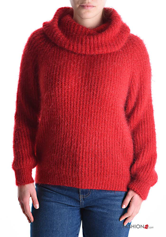 Maglione Donna A Collo Alto Costine | Famulily Maniche Lunghe Aderente | Autunno Inverno - 5