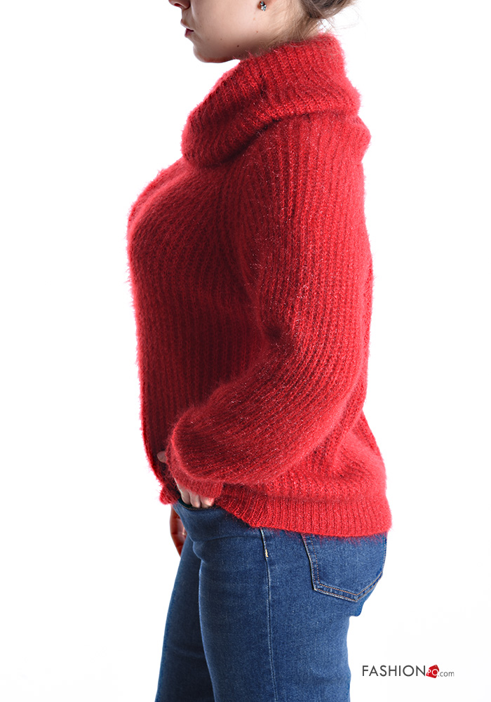 Maglione Donna A Collo Alto Costine | Famulily Maniche Lunghe Aderente | Autunno Inverno - 6