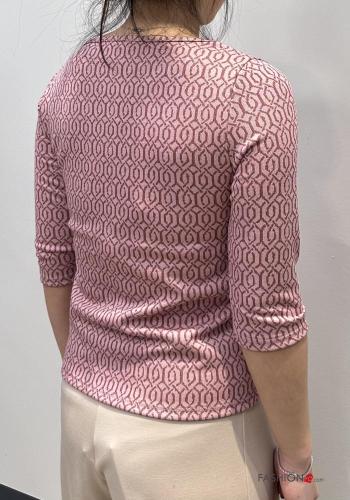 Geometric pattern lurex T-shirt 3/4 sleeve - ph 2