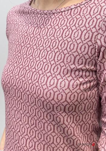 Geometric pattern lurex T-shirt 3/4 sleeve - ph 3