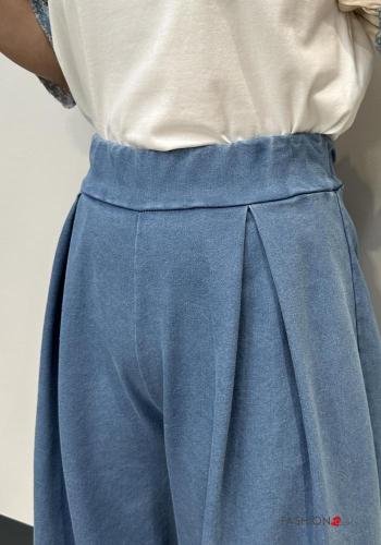 Pantalone in Cotone wide leg lungo con elastico - ph 4