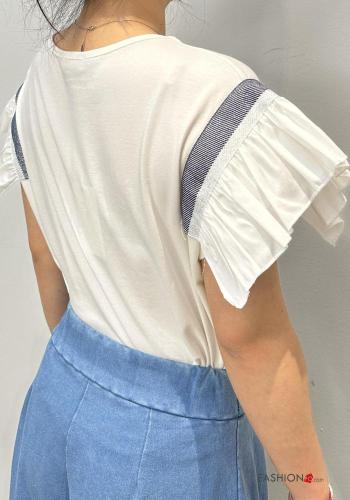 T-shirt in Cotone maniche volant maniche corte girocollo - ph 2