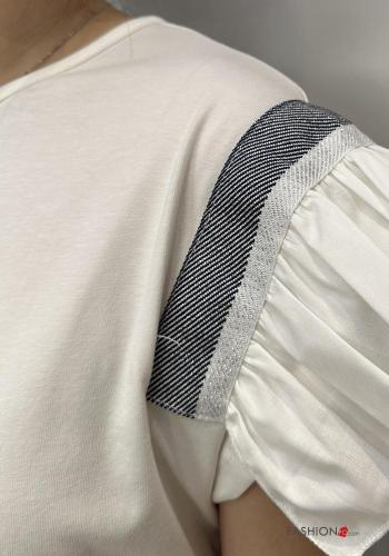 T-shirt in Cotone maniche volant maniche corte girocollo - ph 3
