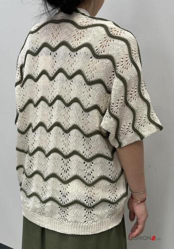 Embroidered knitted Cotton Cardigan 3/4 sleeve - ph 2