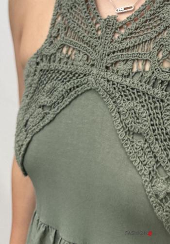Vestido em Algodão croché longo com folhos - ph 2