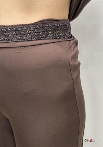 Pantalone lungo raso lurex con elastico - ph 2