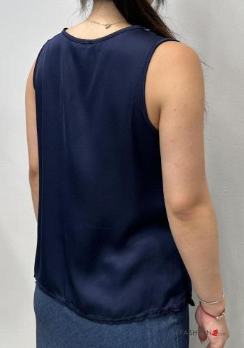 Blusa cetim sem mangas gola V - ph 3