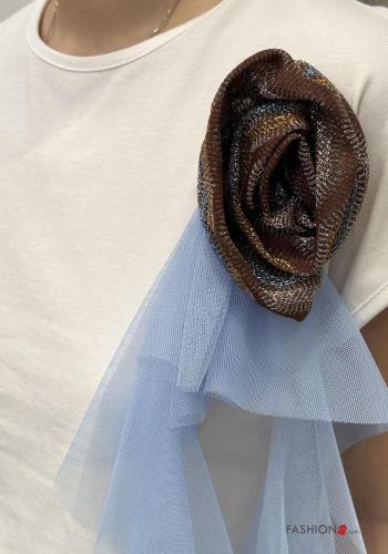 T-shirt in Cotone girocollo maniche corte tulle lurex - ph 3