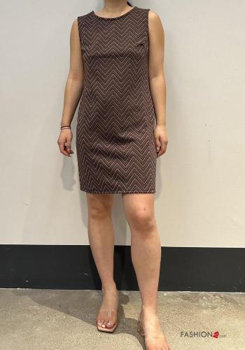 Abito girocollo al ginocchio lurex senza maniche Fantasia geometrica - ph 4