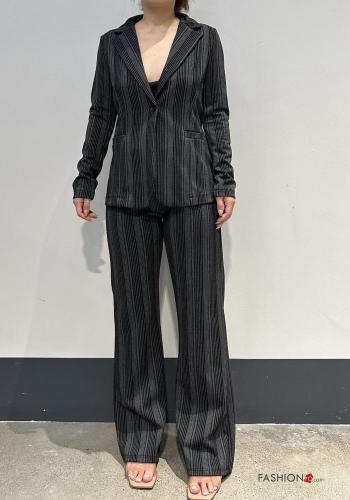 Streifenmuster Jacke mit Knöpfen - ph 3
