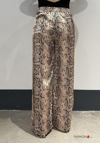 Animal print wide leg Trousers with elastic - ph 2