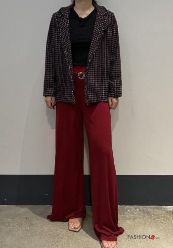 Blazer in Cotone maniche lunghe Fantasia quadrettata vichy con frange - ph 4