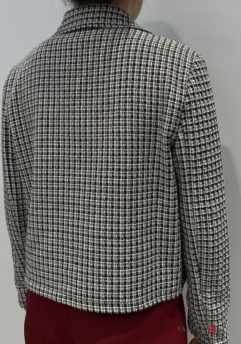 Vichy Muster mit kragen Jacke aus Baumwolle mit Knöpfen mit Taschen - ph 2