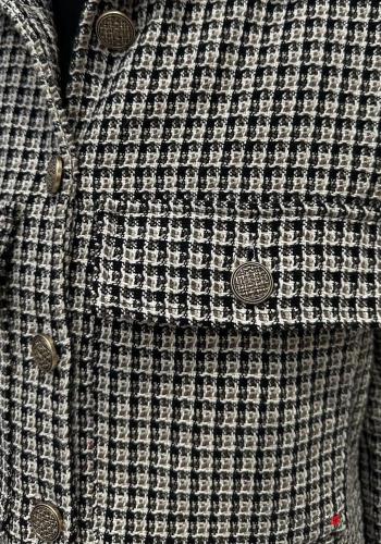 Vichy Muster mit kragen Jacke aus Baumwolle mit Knöpfen mit Taschen - ph 3