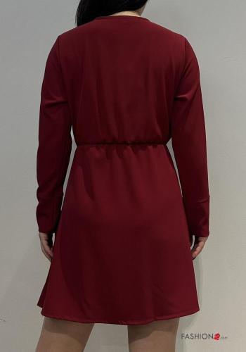 Abito maniche lunghe scollo a V con elastico - ph 3