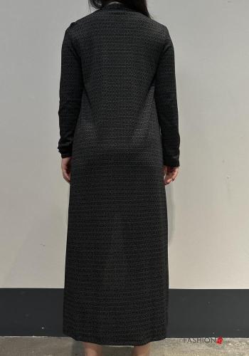 Optical-print long sleeve long Cardigan - ph 2