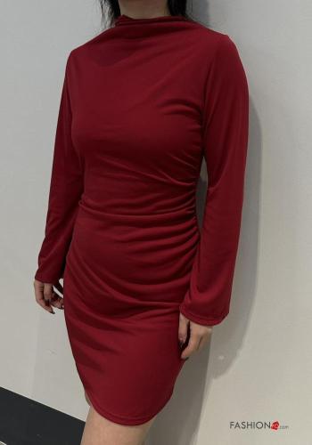 lange ärmel kurz Kleid Rollkragen- - ph 2
