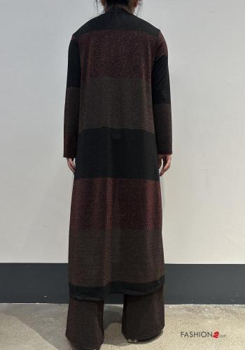 Striped long sleeve long lurex Duster Coat - ph 2