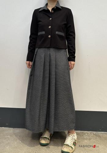 Vichy high waist long Skirt with elastic - ph 4
