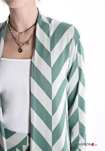 Cardigan maniche lunghe lungo Fantasia geometrica - ph 2