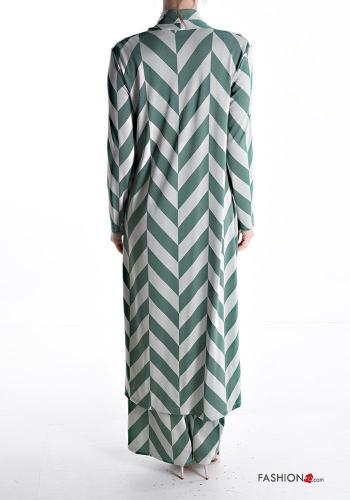 Cardigan maniche lunghe lungo Fantasia geometrica - ph 3