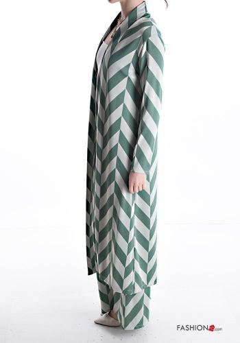 Cardigan maniche lunghe lungo Fantasia geometrica - ph 4