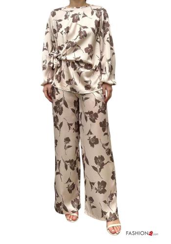 Blusa maniche lunghe girocollo Fantasia floreale con fiocco - ph 4