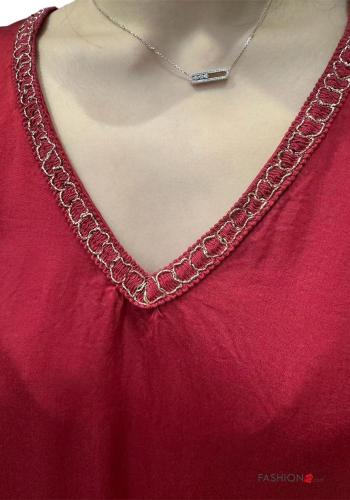 Blusa raso scollo a V maniche a tre quarti - ph 2