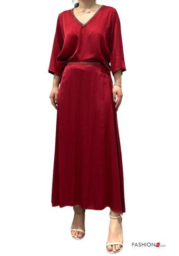 Blusa raso scollo a V maniche a tre quarti - ph 4