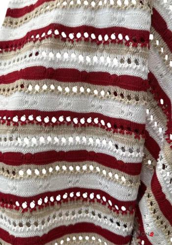 Gilet en Coton au crochet Imprimé à rayures manches à trois-quarts - ph 2