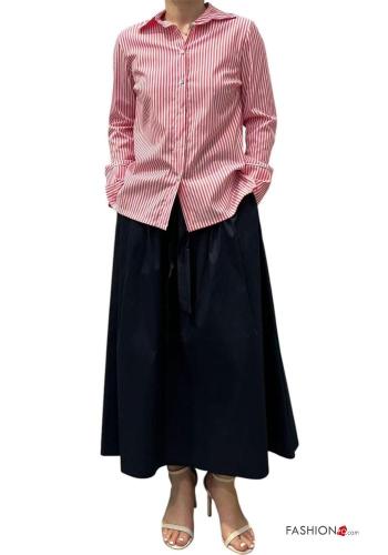 Chemise en Coton manches longues à collet Imprimé à rayures à boutons - ph 4