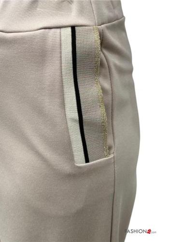 Pantalone wide leg con tasche con elastico - ph 2