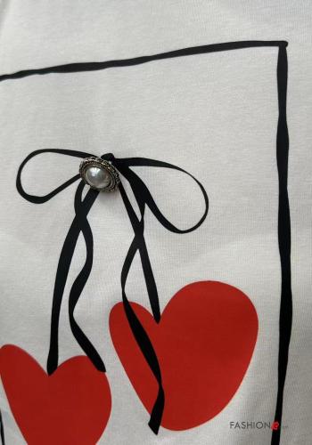 T-shirt en Coton manches courtes col rond imprimé - ph 2