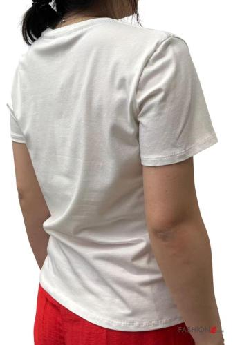 T-shirt en Coton manches courtes col rond imprimé - ph 3