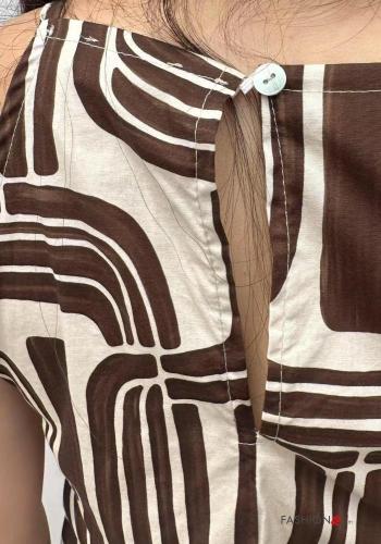 Top in Cotone Fantasia geometrica con bottoni - ph 3