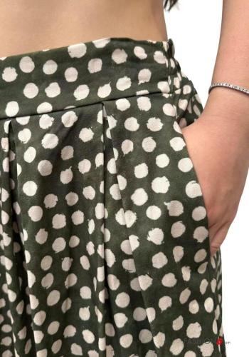 Falda de Algodón Estampado de lunares con bolsillos con elástico - ph 2